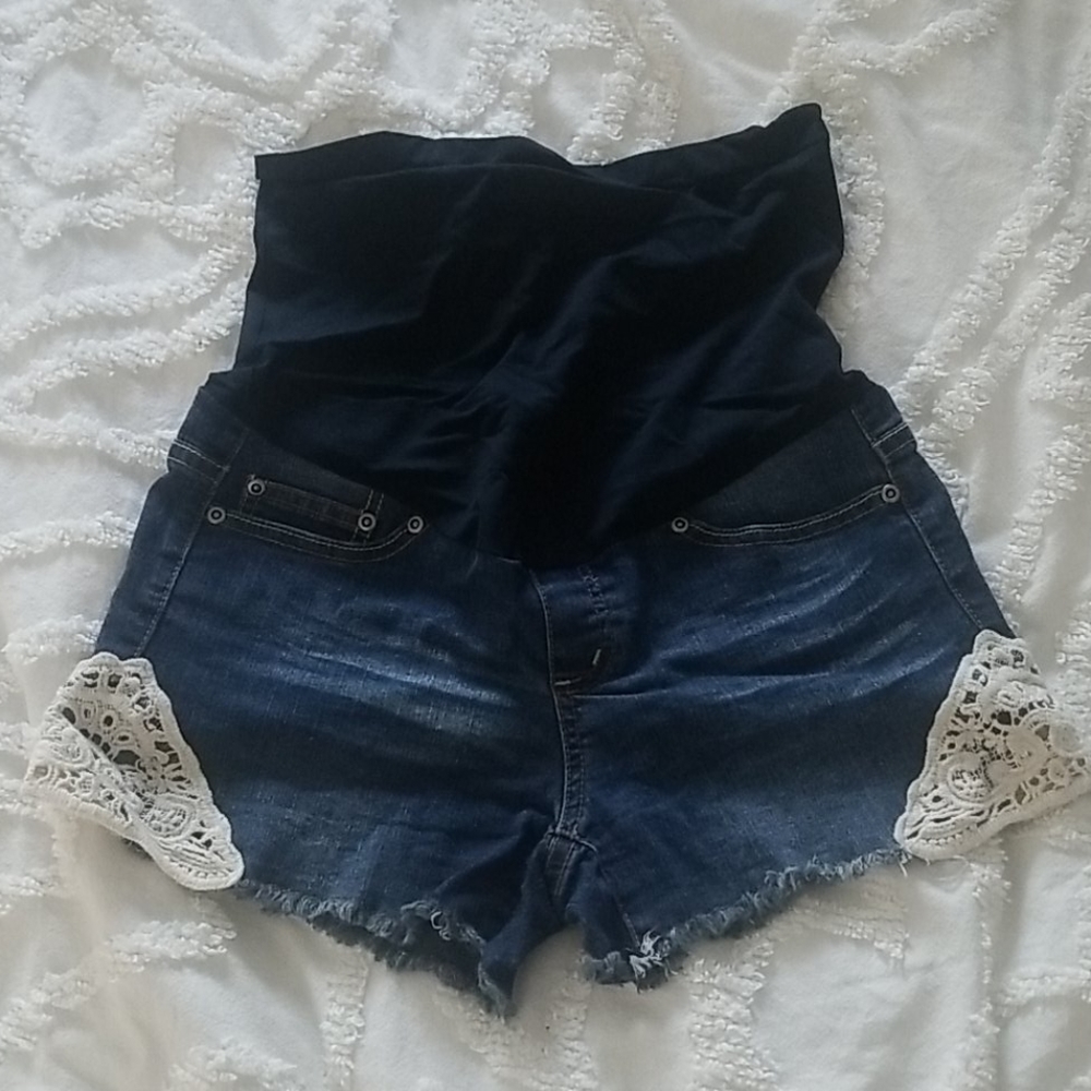 Maternity jean shorts